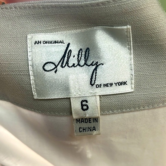 Milly "Pippa" Laser Cut Sleeveless Linen Dress, White, Size 6 - Picture 11 of 13